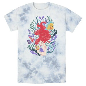 �f�B�Y�j�[ ���f�B�[�X �g�b�v�X T�V���c Disney's The Little Mermaid Ariel Flounder And Sebastian Men's Bomabrd Wash Tee White Blue �z���C�g