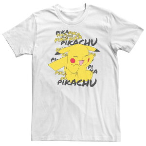 �A�j���L�����N�^�[ ���f�B�[�X �g�b�v�X T�V���c �g�[�� Licensed Character Big & Tall Pokemon Pikachu Craks A Joke Tee White �z���C�g