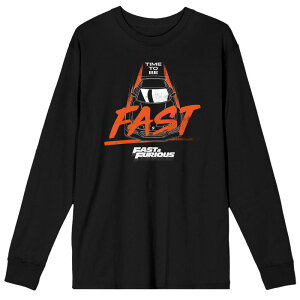 �A�j���L�����N�^�[ ���f�B�[�X �g�b�v�X T�V���c Licensed Character Men's The Fast And The Furious Time to Be Fast Long Sleeve Tee Black �u���b�N
