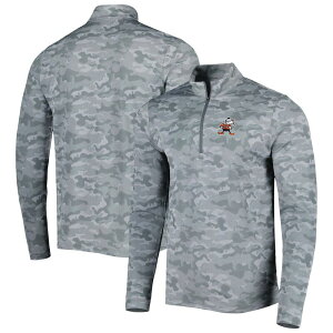 �A���e�B�O�A ���f�B�[�X �A�E�^�[ �W���P�b�g�E�u���]�� Men's Antigua Gray Cleveland Browns Brigade Throwback Quarter-Zip Top Brn Grey �O���[