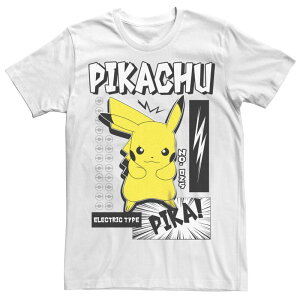 �A�j���L�����N�^�[ ���f�B�[�X �g�b�v�X T�V���c �g�[�� Licensed Character Big & Tall Pokmon Pikachu Electric Type Pika Bam Tee White �z���C�g