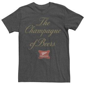 �A�j���L�����N�^�[ ���f�B�[�X �g�b�v�X T�V���c �g�[�� Licensed Character Big & Tall Miller Coors The Champagne Of Beers Typography Tee Charcoal Heather �`���R�[��