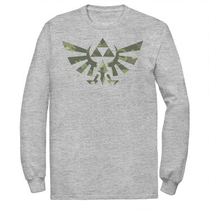 �A�j���L�����N�^�[ ���f�B�[�X �g�b�v�X T�V���c �g�[�� Licensed Character Big & Tall Nintendo Zelda Classicamo Hyrule Crestriforce Long Sleeve Tee Athletic Heather �w�U�[
