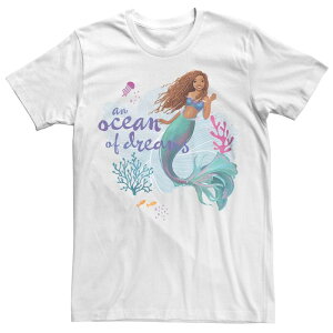 �f�B�Y�j�[ ���f�B�[�X �g�b�v�X T�V���c �g�[�� �O���t�B�b�N Disney's The Little Mermaid Big & Tallive Action Ariel An Ocean Of Dreams Graphic Tee White �z���C�g