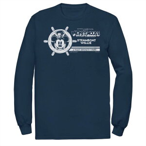 �f�B�Y�j�[ ���f�B�[�X �g�b�v�X T�V���c �g�[�� �O���t�B�b�N Disney's Mickey Mouse Big & Tall 100 Yearsteamboat Willie Walt Disney Comic Long Sleeve Graphic Tee Navy �l�C�r�[