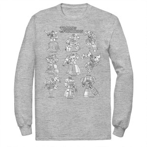 �A�j���L�����N�^�[ ���f�B�[�X �g�b�v�X T�V���c �g�[�� Licensed Character Big & Tall Transformers Textbook Poster Long Sleeve Athletic Heather �w�U�[