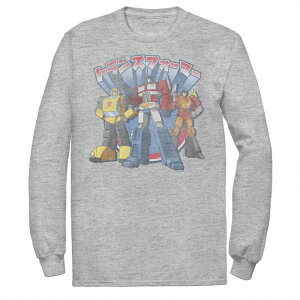 �A�j���L�����N�^�[ ���f�B�[�X �g�b�v�X T�V���c �g�[�� �O���t�B�b�N Licensed Character Big & Tall Transformers Autobots Trio Kanji Sign Graphic Tee Athletic Heather �w�U�[