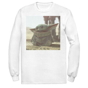 �X�^�[ �E�H�[�Y ���f�B�[�X �g�b�v�X T�V���c Men'star Wars The Mandalorian The Child aka Babyoda Photograph Tee White �z���C�g