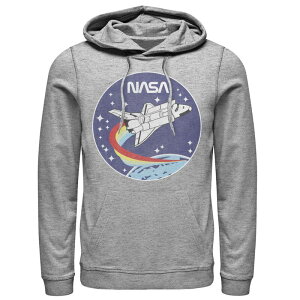 �A�j���L�����N�^�[ ���f�B�[�X �g�b�v�X T�V���c �p�[�J�[ Licensed Character Men's NASA Shuttle Launch Orbit Circle Patchoodie Athletic Heather �w�U�[