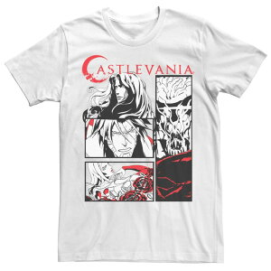 �A�j���L�����N�^�[ ���f�B�[�X �g�b�v�X T�V���c Licensed Character Men's Netflix Castlevania Comic Panel Style Tee White �z���C�g