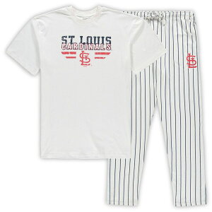 �A���u�����f�b�h ���f�B�[�X �A���_�[�E�F�A �i�C�g�E�F�A �g�[�� Unbranded Men's Conceptsport White/Navy St. Louis Cardinals Big & Tall Pinstripe Sleep Set Crd White �z���C�g