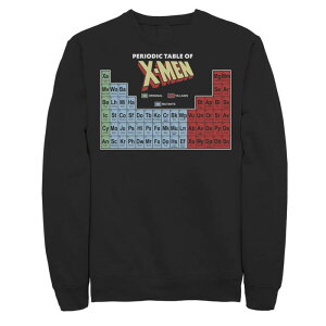 �A�j���L�����N�^�[ ���f�B�[�X �g�b�v�X T�V���c �X�E�F�b�g Licensed Character Men's Marvel Periodic Table Of X-Men Elements Colorful Sweatshirt Black �u���b�N