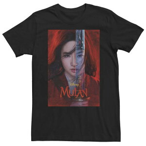�f�B�Y�j�[ ���f�B�[�X �g�b�v�X T�V���c �g�[�� Big & Tall Disney Mulan Live Action Mulan Split Poster Tee Black �u���b�N
