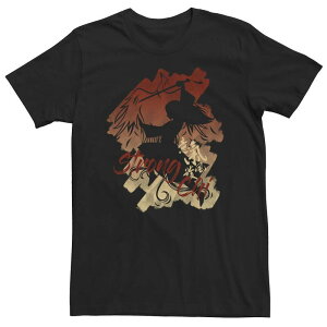 �A�j���L�����N�^�[ ���f�B�[�X �g�b�v�X T�V���c �g�[�� Licensed Character Big & Tall Mulan Strong Chi Silhouettee Black �u���b�N