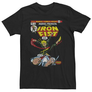 �A�j���L�����N�^�[ ���f�B�[�X �g�b�v�X T�V���c �g�[�� Licensed Character Big & Tall Marvel Iron Fist Retro Premiere Comicover Tee Black �u���b�N