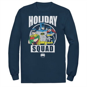 �A�j���L�����N�^�[ ���f�B�[�X �g�b�v�X T�V���c �g�[�� Licensed Character Big & Tall Batman Holidays Heroesquad Robin Long Sleeve Navy �l�C�r�[