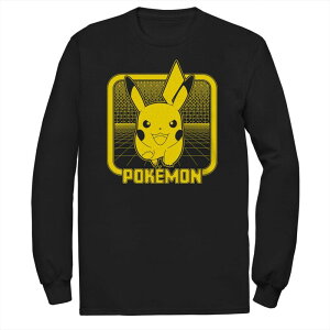 �A�j���L�����N�^�[ ���f�B�[�X �g�b�v�X T�V���c �g�[�� Licensed Character Big & Tall Pokmon Digital Pikachu Long Sleeve Tee Black �u���b�N