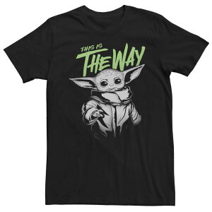 �A�j���L�����N�^�[ ���f�B�[�X �g�b�v�X T�V���c �g�[�� Licensed Character Big & Tall Star Wars The Mandalorian Grogu The Way Tee Black �u���b�N