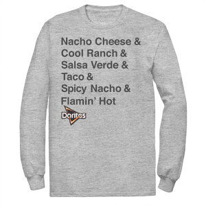 �f�B�Y�j�[ ���f�B�[�X �g�b�v�X T�V���c �g�[�� �O���t�B�b�N Disney Big & Tall Doritos Tortilla Chips Flavors Long Sleeve Graphic Tee Athletic Heather �w�U�[