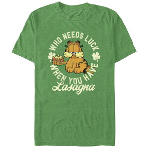 �A�j���L�����N�^�[ ���f�B�[�X �g�b�v�X T�V���c �O���t�B�b�N Licensed Character Men's Garfield Who Needs Luck When You Have Lasagna Graphic Tee Kelly Heather �w�U�[