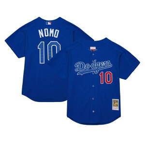 �~�b�`�F��&�l�X ���f�B�[�X �g�b�v�X T�V���c �W���[�W�[ Men's Mitchell & Ness Hideo Nomo Royalos Angeles Dodgers Cooperstown Collection 2004 Batting Practice Jersey Lad Blue �u���[