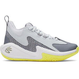 �A���_�[�A�[�}�[ ���f�B�[�X �V���[�Y �X�j�[�J�[ Under Armour Curry 3Z 25 SDE Little Kids Basketball Shoes Halo Gray Lumin Yellow �O���[