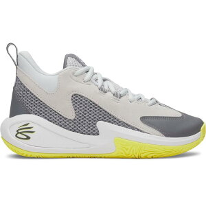�A���_�[�A�[�}�[ ���f�B�[�X �V���[�Y �X�j�[�J�[ Under Armour Curry 3Z 25 Kids Basketball Shoes Halo Gray Lumin Yellow �O���[