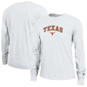 �`�����s�I�� ���f�B�[�X �g�b�v�X T�V���c ���S Women's Champion Whitexas Longhorns Arch Over Logo Long Sleeve T-Shirtex White �z���C�g