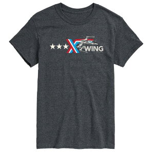 �X�^�[ �E�H�[�Y ���f�B�[�X �g�b�v�X T�V���c �g�[�� ���S �O���t�B�b�N Big & Tall Star Wars X-Wing Americana Logo Graphic Tee Heather Charcoal �`���R�[��