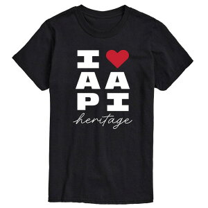 �A�j���L�����N�^�[ ���f�B�[�X �g�b�v�X T�V���c �g�[�� �O���t�B�b�N Licensed Character Big & Tall I Heart AAPI Heritage Graphic Tee Black �u���b�N