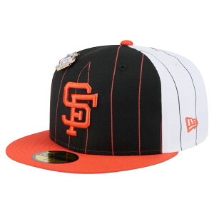 �j���[�G�� ���f�B�[�X �A�N�Z�T���[ �X�q Men's New Era Black San Francisco Giants Pinstripe 59FIFTY Fitted Hat Gnt Black �u���b�N