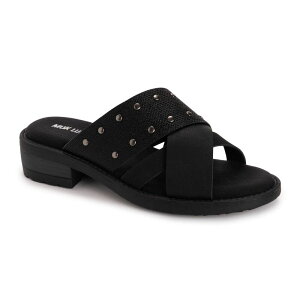 ���N���N�X ���f�B�[�X �V���[�Y �T���_�� MUK LUKS Vittoria Women'slip-On Sandals Black �u���b�N