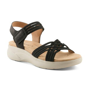 �t���N�T�X ���f�B�[�X �V���[�Y �T���_�� Flexus by Spring Step Delosa Women's Cushioned Strappy Sandals Black �u���b�N