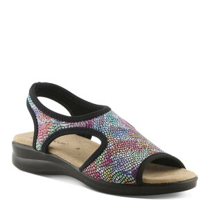 �t���N�T�X ���f�B�[�X �V���[�Y �T���_�� Flexus by Spring Step Nyaman-Art Women'slingback Sandals Black Multi �u���b�N