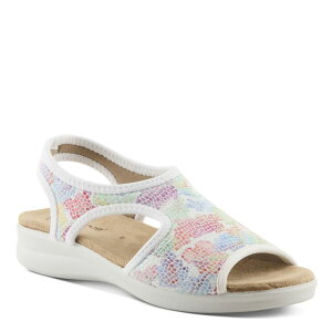 �t���N�T�X ���f�B�[�X �V���[�Y �T���_�� Flexus by Spring Step Nyaman-Art Women'slingback Sandals White Multi �z���C�g