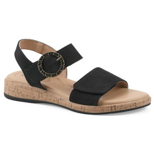 �N���t�o�C�z���C�g�}�E���e�� ���f�B�[�X �V���[�Y �T���_�� Cliffs by White Mountain Bonique Women's Wedge Slip-On Sandals Black Sueded Smooth �u���b�N