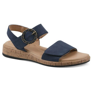 �N���t�o�C�z���C�g�}�E���e�� ���f�B�[�X �V���[�Y �T���_�� Cliffs by White Mountain Bonique Women's Wedge Slip-On Sandals Navy Sueded Smooth �l�C�r�[