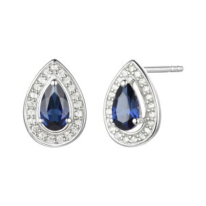 Aufbh fB[X ANZT[ sAXECO Unbranded Rhodium-Plated Lab-Created Sapphire Stud Earringsterling Tt@CA