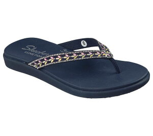 �X�P�b�`���[�Y ���f�B�[�X �V���[�Y �T���_�� Skechers Meditation Luxe Classic Romance Women's Cushioned Flip Flop Sandals Navy Multi �l�C�r�[
