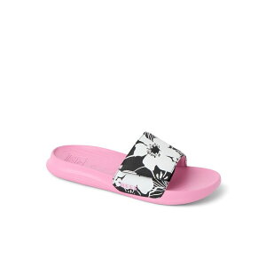 ���[�t ���f�B�[�X �V���[�Y �T���_�� REEF Salty Slide Girlslip-On Comfort Sandals Black Pink �u���b�N