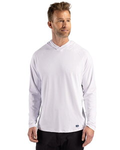 �J�b�^�[�A���h�o�b�N ���f�B�[�X �A�E�^�[ �j�b�g�E�Z�[�^�[ Cutter & Buck Prospect Epiconfidence Recycled Mens Hooded Pullover White �z���C�g