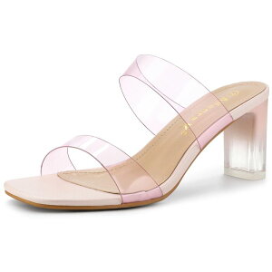 �A���O�� �P�[ ���f�B�[�X �V���[�Y �p���v�X �T���_�� �q�[�� ALLEGRA K Women's Colorful Straps Clear Heels Block Heel Sandals Pink �s���N