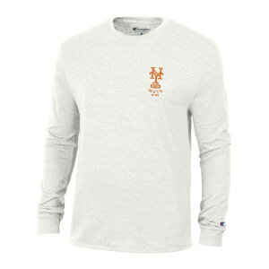 �`�����s�I�� ���f�B�[�X �g�b�v�X T�V���c Men's Champion White New York Mets Cooperstown Winning Tradition Tri-Blend Long Sleeve T-Shirt Met White �z���C�g