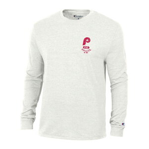 �`�����s�I�� ���f�B�[�X �g�b�v�X T�V���c Men's Champion White Philadelphia Phillies Cooperstown Winning Tradition Tri-Blend Long Sleeve T-Shirt Phl White �z���C�g