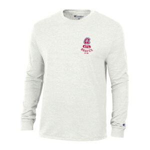 �`�����s�I�� ���f�B�[�X �g�b�v�X T�V���c Men's Champion White Atlanta Braves Cooperstown Winning Tradition Tri-Blend Long Sleeve T-Shirt Brv White �z���C�g