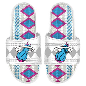 �A�C�X���C�h ���f�B�[�X �V���[�Y �T���_�� Men's ISlide White Miami Heat Shooting Touch Rwanda Pattern Gel Slide Sandals Hea White �z���C�g