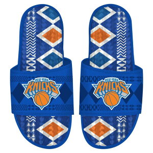 �A�C�X���C�h ���f�B�[�X �V���[�Y �T���_�� Men's ISlide Blue New Yorknickshooting Touch Rwanda Pattern Gel Slide Sandals Kni Blue �u���[