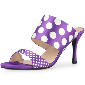 �A���O�� �P�[ ���f�B�[�X �V���[�Y �T���_�� �h�b�g �q�[�� ALLEGRA K Women's Polka Dotstiletto Heel Slidesandals Purple �p�[�v��