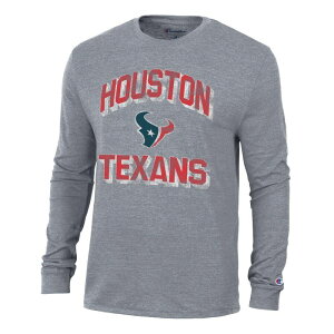 �`�����s�I�� ���f�B�[�X �g�b�v�X T�V���c Men's Champion Heather Charcoal Houston Texans Ultimate Tri-Blend Long Sleeve T-Shirtxs Charco �`���R�[��