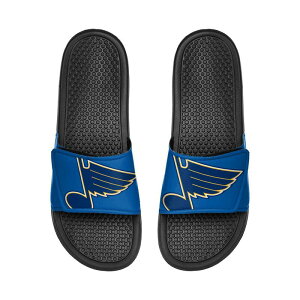 �A���u�����f�b�h ���f�B�[�X �V���[�Y �T���_�� �J���[�u���b�N ���S Unbranded Youth FOCO St. Louis Blues Colorblock Big Logo Legacy Slide Sandals Blu Black �u���b�N